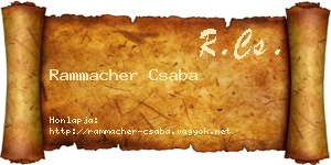 Rammacher Csaba névjegykártya